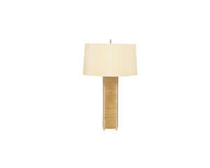 GOLD LF WIRE WRAP LAMP, 15" BUTTER SHADE