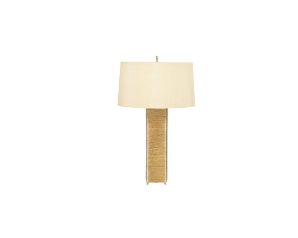 GOLD LF WIRE WRAP LAMP, 15" BUTTER SHADE