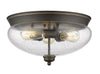 Amon 3 Light Flush Mount in Olde Bronze Finish