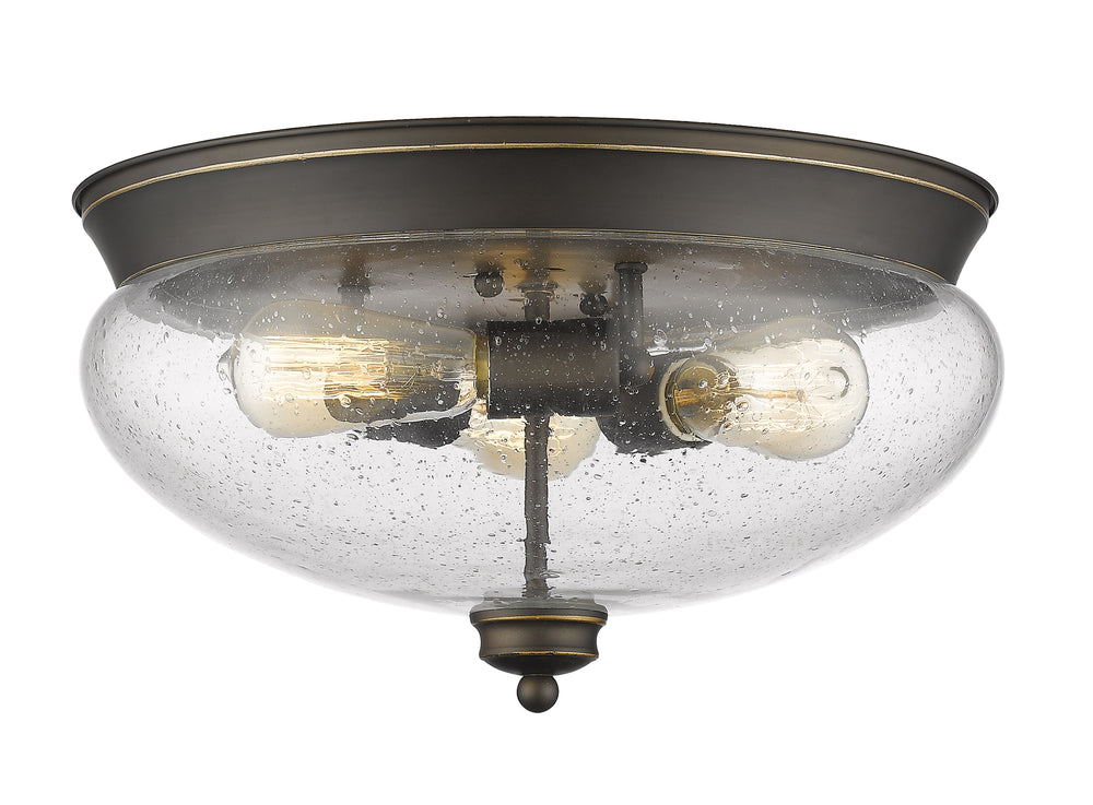 Amon 3 Light Flush Mount in Olde Bronze Finish