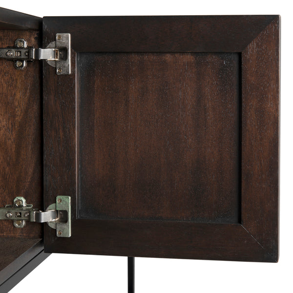Zurich Console, Ebony Walnut with Iron