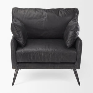 Cochrane 34.5L x 33.0W x 32.5H Black Leather Wrapped Chair