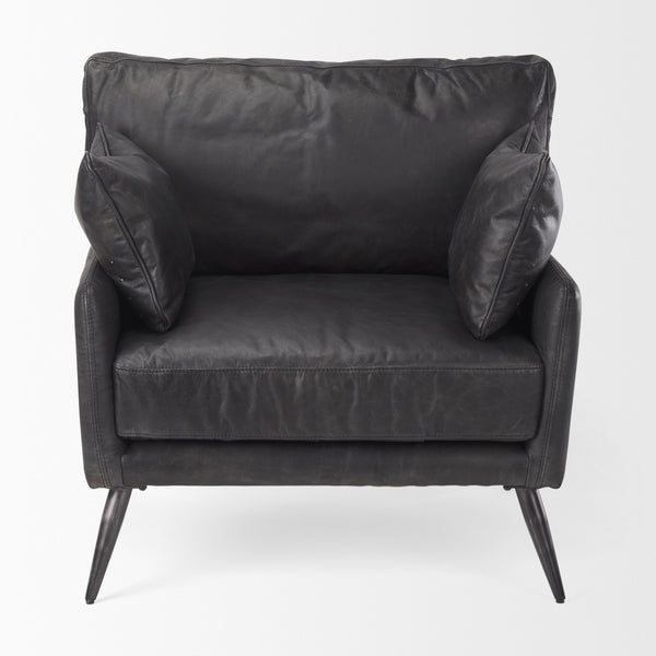 Cochrane 34.5L x 33.0W x 32.5H Black Leather Wrapped Chair