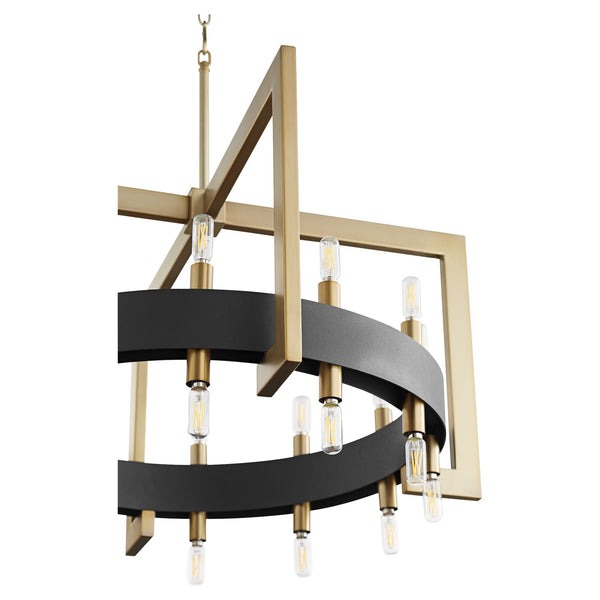 Archibald 24lt Chandelier in Noir / Aged Brass