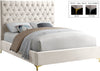 Robin Queen Bed In Cream Velvet