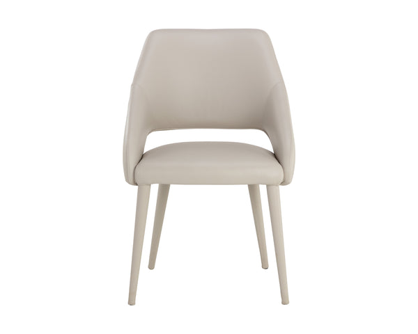 GALEN DINING ARMCHAIR - LINEA LIGHT GREY LEATHER