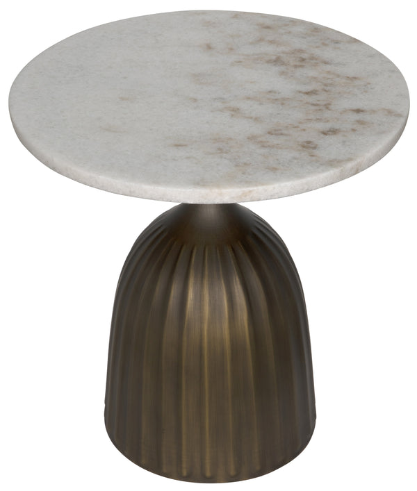 Samuel Side Table, Aged Brass