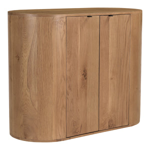 Moe's Theo Natural Oak Curved Cabinet