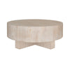 THICK TOP COFFEE TABLE WITH CROSS BASE IN CERUSED OAK