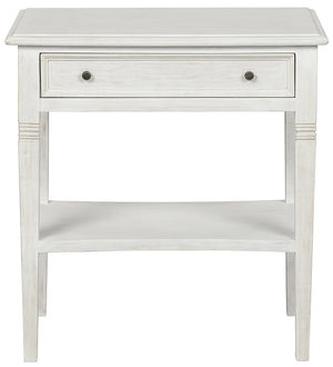 Oxford 1-Drawer Side Table, White Wash