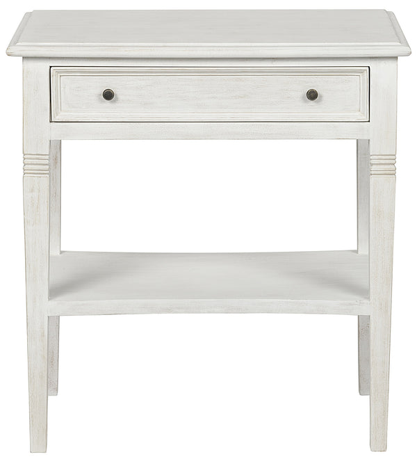Oxford 1-Drawer Side Table, White Wash