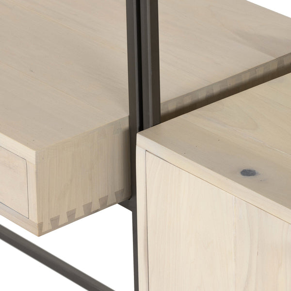 Trey Modular Wall Desk W/ 2 Bookcases - Dove Poplar