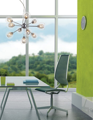 Auge 10 Light Chandelier in Chrome  Finish