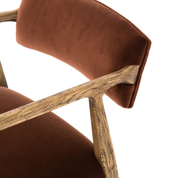 Tyler Arm Chair-Burnt Auburn Velvet