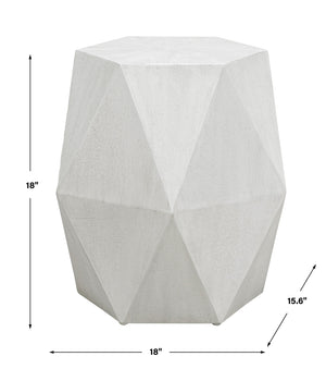 Volker White Geometric Accent Table