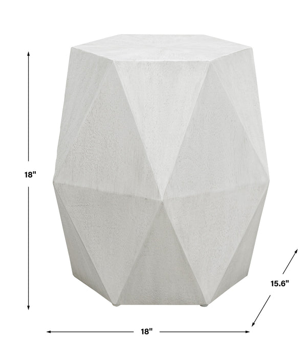 Volker White Geometric Accent Table