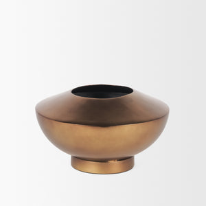 Quiana Medium Textured Gold Metal Vase