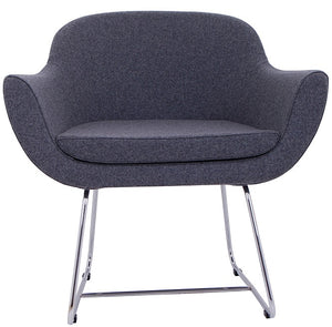 chelsea lounge wire base in charcoal wool