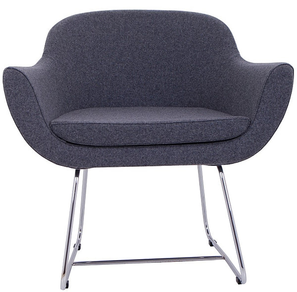 chelsea lounge wire base in charcoal wool