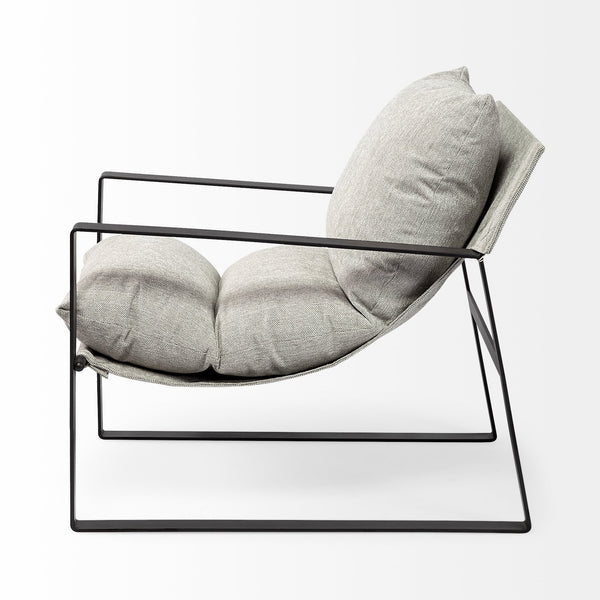 Guilia Frost Gray With Metal Frame Sling Accent Chair