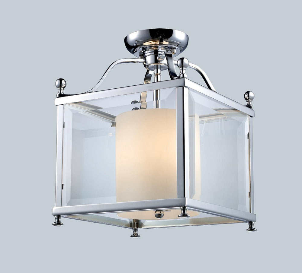 Fairview 3 Light Semi Flush Mount in Chrome Finish
