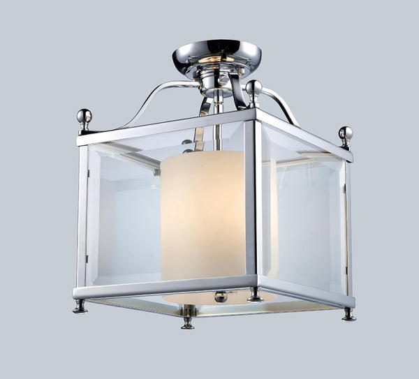 Fairview 3 Light Semi Flush Mount in Chrome Finish