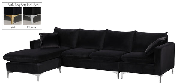 Lucy 2pc. Reversible Sectional In Black Velvet