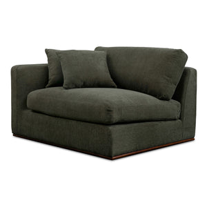 Moe's Rue Left Arm Facing Chair in Deep Green