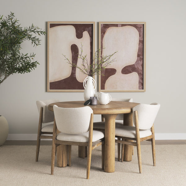 Soma 48" Light Brown Acacia Wood Round Dining Table