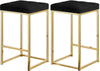Pearl Stool In Black Velvet and Gold