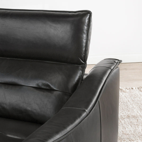 Cullman Leather Power Recliner with Ash Wood Accents