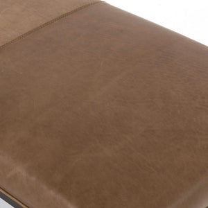 Beaumont Leather Bench-Warm Taupe Dakota