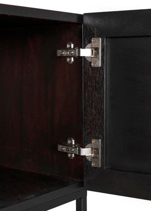 Small Zurich Console, Ebony Walnut with Iron