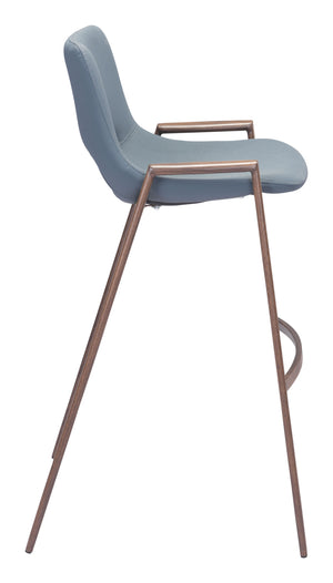 Desi Barstool (Set of 2) Blue & Walnut