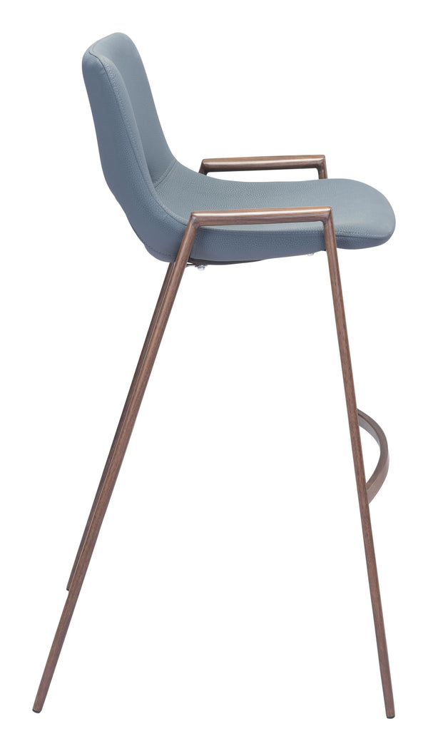 Desi Barstool (Set of 2) Blue & Walnut