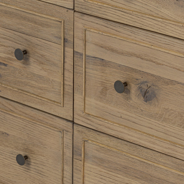 Maggie 6 Drawer Dresser - Aged Smoked Oak Resawn