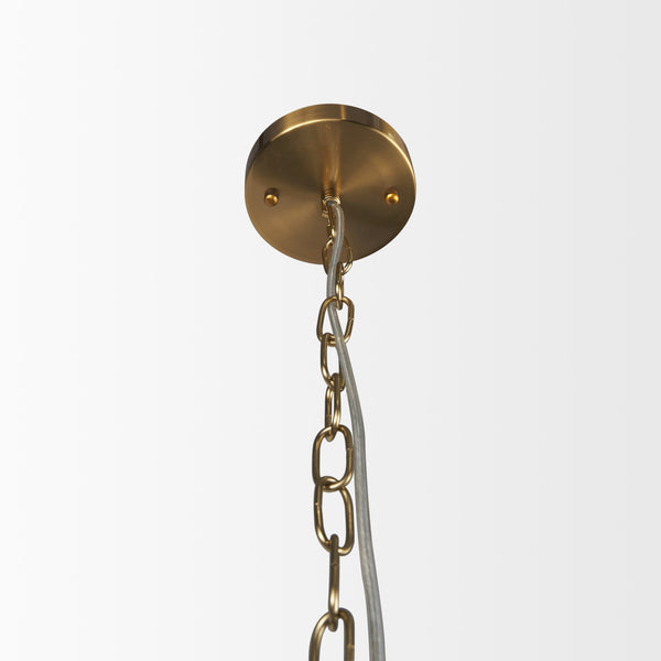 Britton Gold Metal w/ Clear Glass Globe 1-Light Pendant Light