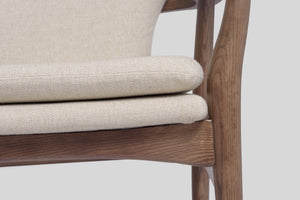 INGRID Occasional Chair in oatmeal tweed ash stained in light