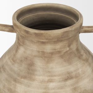 Tulsi Small Matte Earth Brown Ceramic Floor Vase