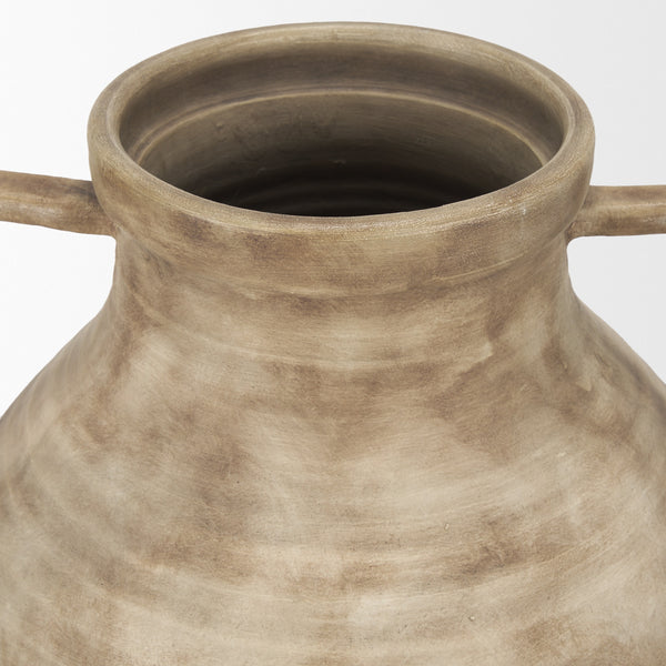 Tulsi Small Matte Earth Brown Ceramic Floor Vase