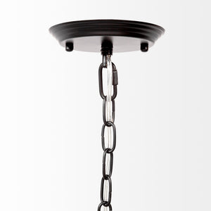 Decamp I (47.2"x36.2") Black Metal Chassis Glass Tube Twelve Light Chandelier