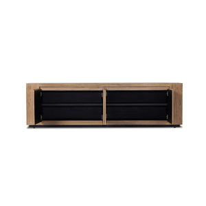 Abaso Media Console In Rustic Wormwood