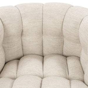 Walter Swivel Chair with Biscuit Tufting - Flax