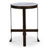 Moe's Holli Side Table White Marble with Bronze Frame