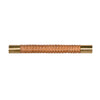 RATTAN WRAPPED HANDLE WITH ANTIQUE BRASS END CAPS