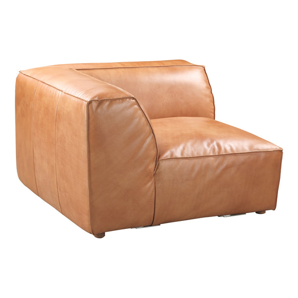 Moe's Luxe Corner Chair in Tan Leather