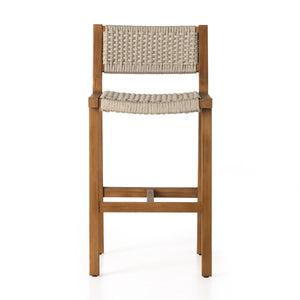 Delano Outdoor Bar Stool In Natural Teak