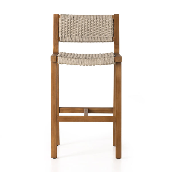 Delano Outdoor Bar Stool In Natural Teak