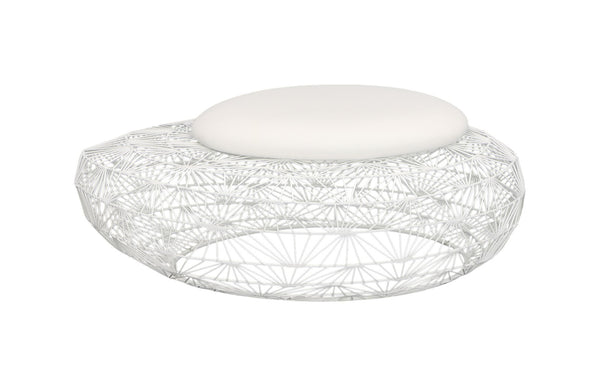Wire Mesh Stone Stool With Cushion, Large