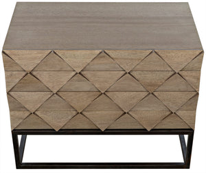 Draco Washed Walnut Sideboard on Matte Black Industrial Steel Stand